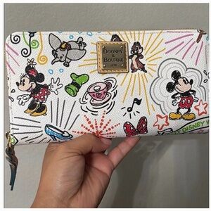 Dooney & Bourke White Disney Sketches Zip Wallet